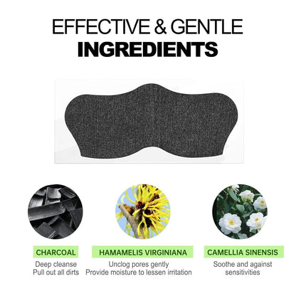 Transform Your Skin with Mighty Deep Cleansing Nose Strips for Blackhead Removal - Charcoal & Witch Hazel, 10 Count