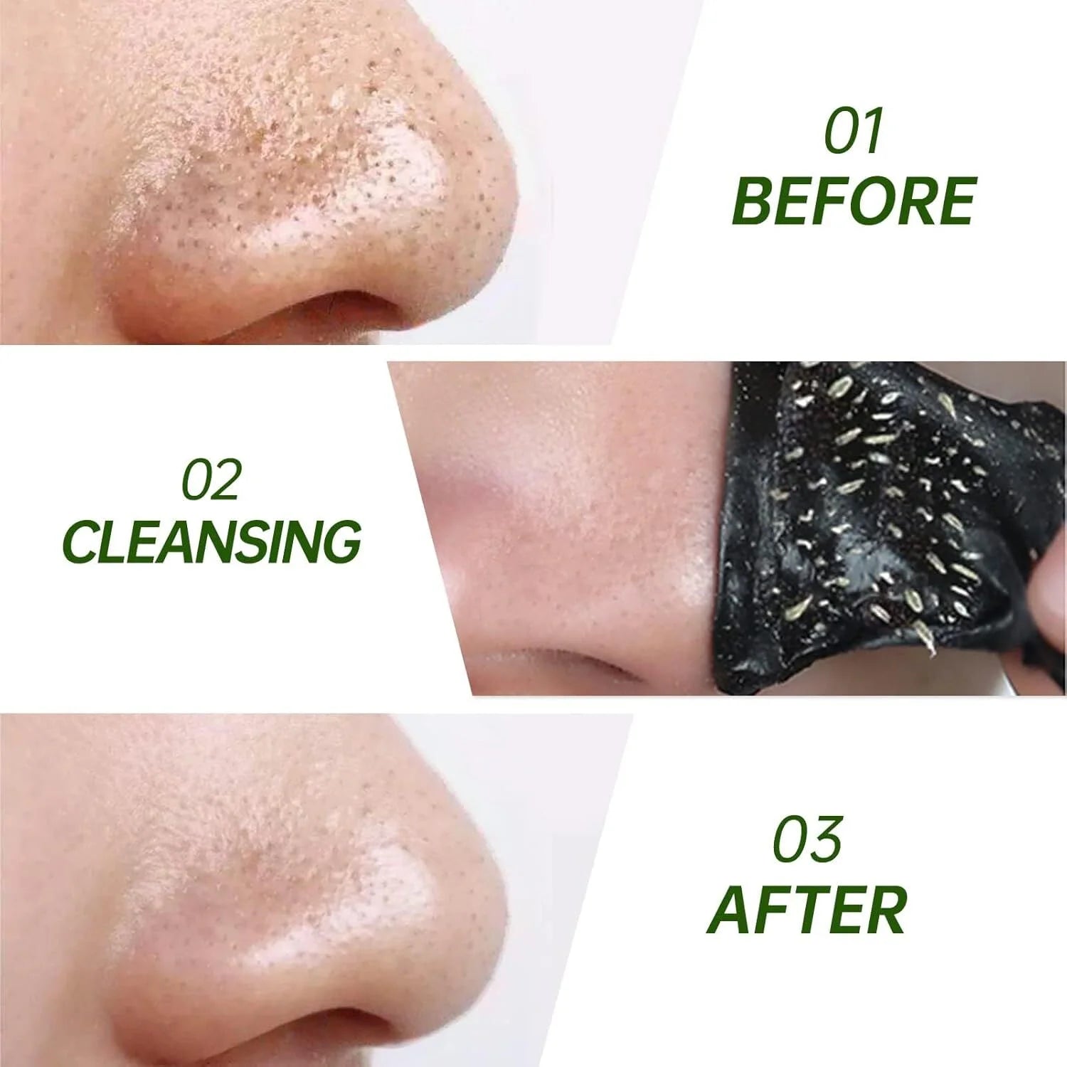 Transform Your Skin with Mighty Deep Cleansing Nose Strips for Blackhead Removal - Charcoal & Witch Hazel, 10 Count