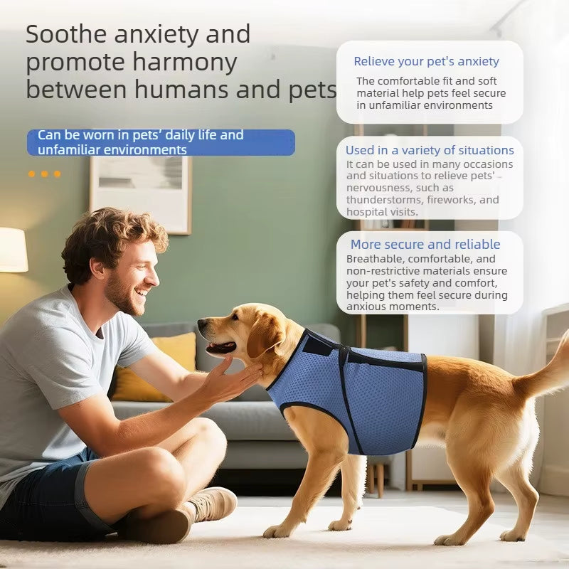Dog Anxiety Jacket Skin-Friendly Pet Calming Shirt Keep Pet Calm Dog Coat for Thunder anti Anxiety Vest for Medium Large Dog
